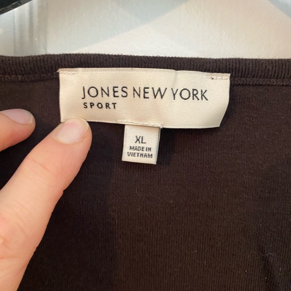 Jones New York 100% Cotton Chocolate Brown Long Sleeve Top - XL - Picture 2 of 5